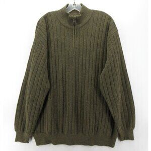 Peru Unlimited Sweater XL Baby Alpaca Wool 1/4 Zip Ribbed Preppy